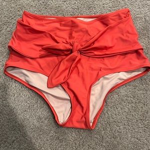 Orange Kortni Jeane Tie-up-front Bottoms